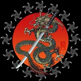 dragon and katana